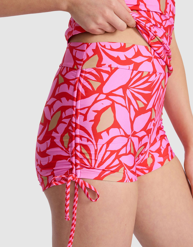 Seafolly - Retro Reef Drawstring Boyleg Bikini Bottom