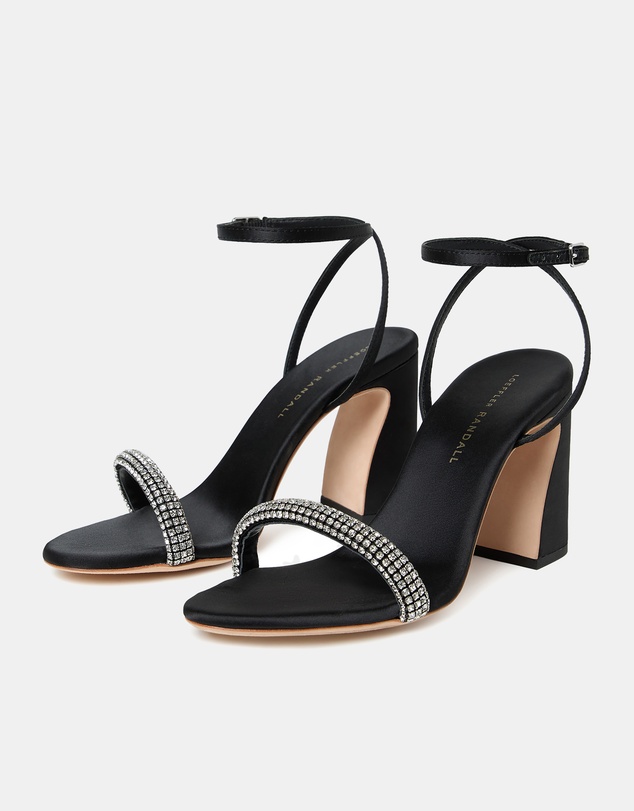 Loeffler Randall - Malia Curved Heel Simple Sandals With Ankle Wrap