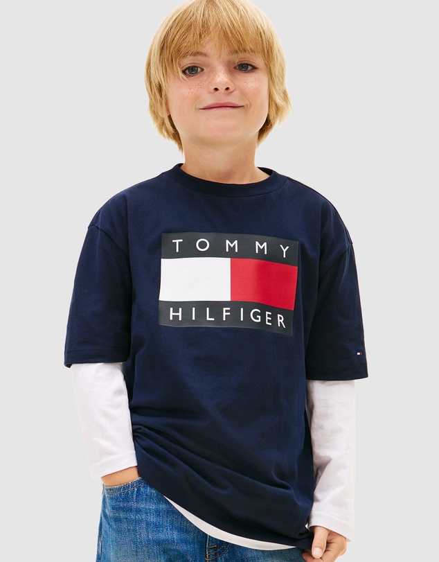 Tommy Hilfiger - Heritage Flag Print Jersey T-Shirt - Teens