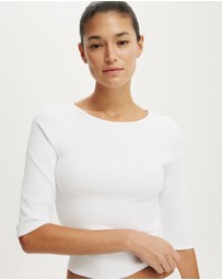 Cotton On - Boat Neck 3/4 Sleeve Top