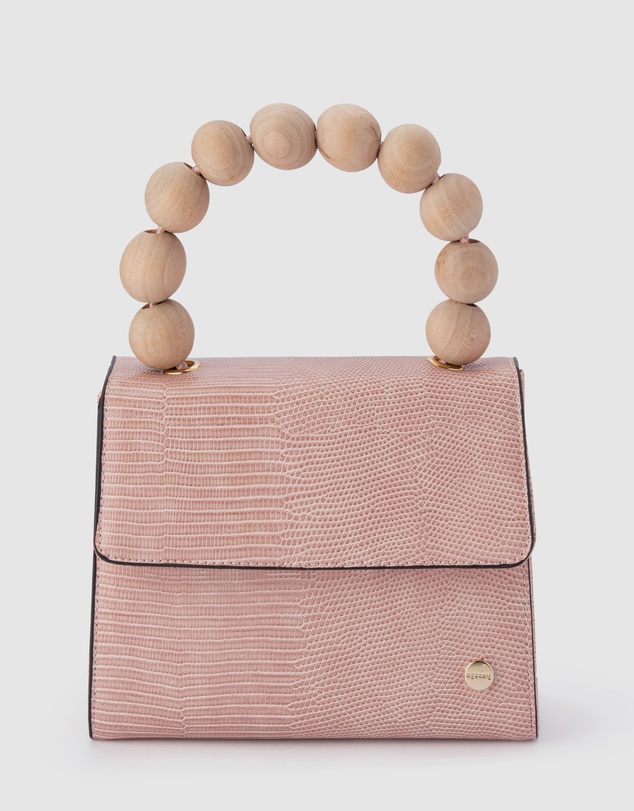 Olga Berg - Caylee Wood Bead Handle Bag