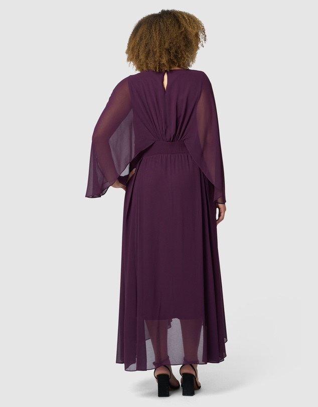 Pink Dusk by Curve Project - Electric Chemistry Cape Maxi Dress