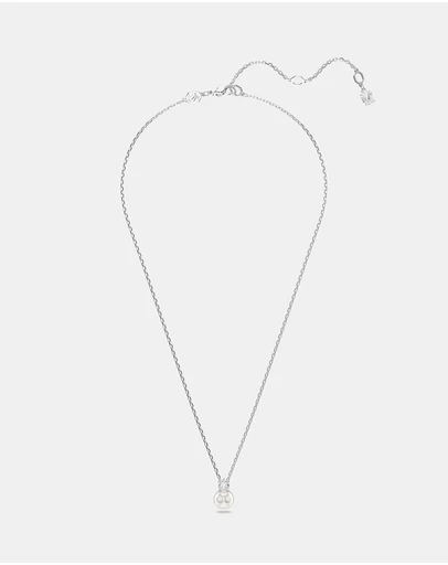 Swarovski - Matrix Pendant, Crystal Pearl, Round Cut, White, Rhodium Plated