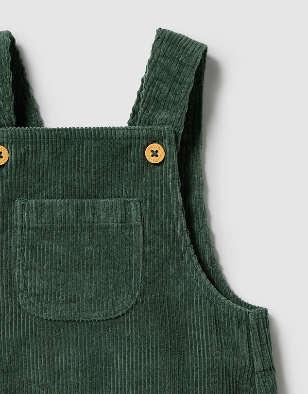 Wilson & Frenchy - Moss Green Organic Cord Overalls - Babies-Kids