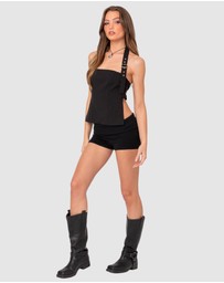 EDIKTED - Buckle Strap Open Back Top