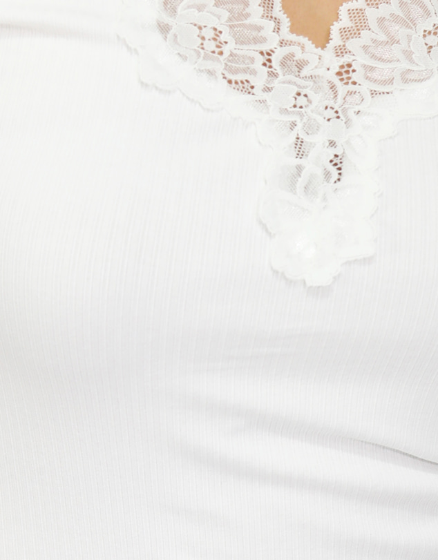 Belle & Bloom - Soft Touch Ribbed Lace Tee
