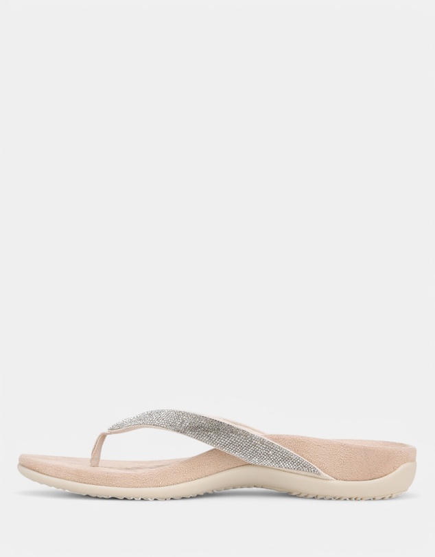 Vionic - Dillon Shine Toe Post Sandal - Cream