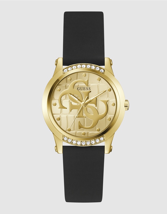 GUESS - Guess Ladies Black Gold Tone 36mm Analogue Watch