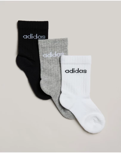adidas Performance - 3-Pack Linear Crew Socks - Kids