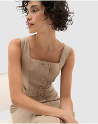 Seed Heritage - Linen Belted Midi Dress
