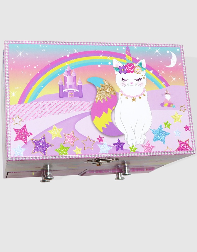 Pink Poppy - Caticorn Dreams Medium Musical Jewellery Box
