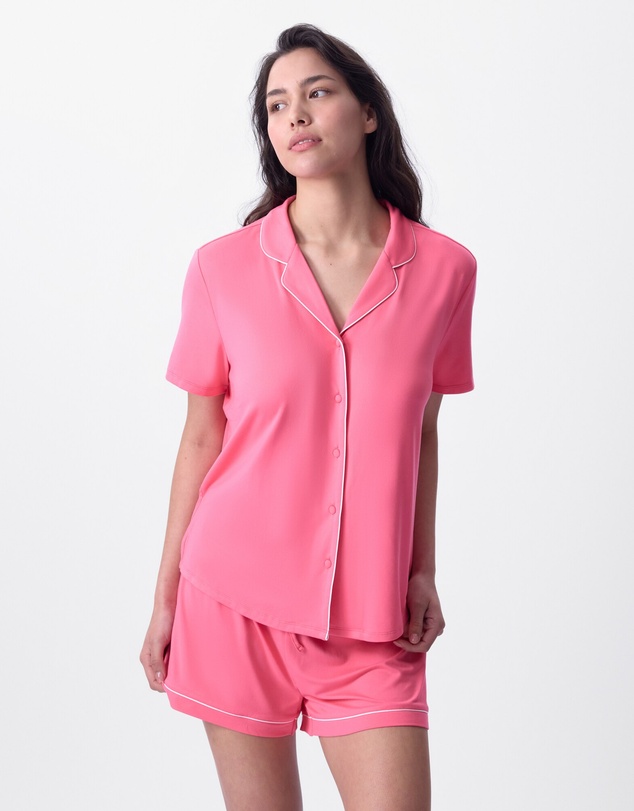 Bras N Things - Emilia Short Sleeve Top - Hot Pink
