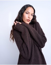 TOPSHOP - Knitted Boxy Fluffy Crew Neck Jumper