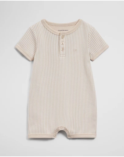Country Road - Short Sleeve Waffle Romper