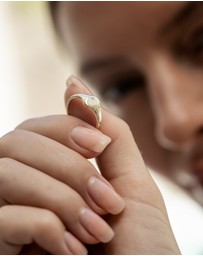Luna Rae - Solid Gold - Rhia Diamond Signet Ring