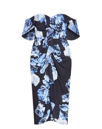 City Chic - Gina Print Off Shoulder Dress