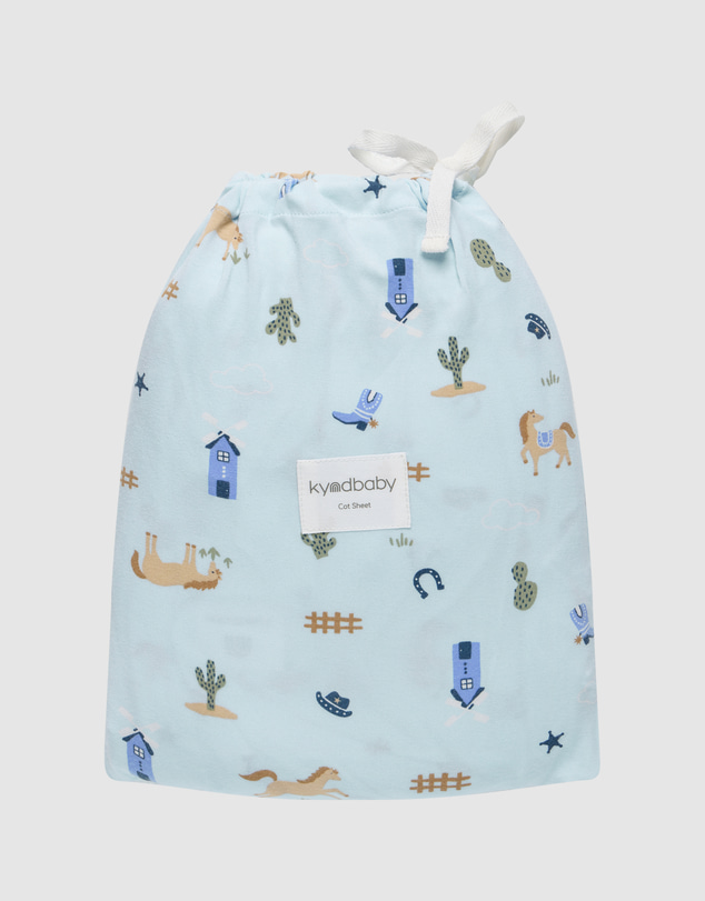 Kynd Baby - Fitted Cot Sheet in Country Blue