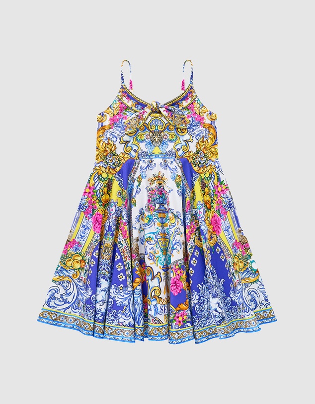 Camilla - Strappy Maxi Dress With Tie Front - Kids-Teens