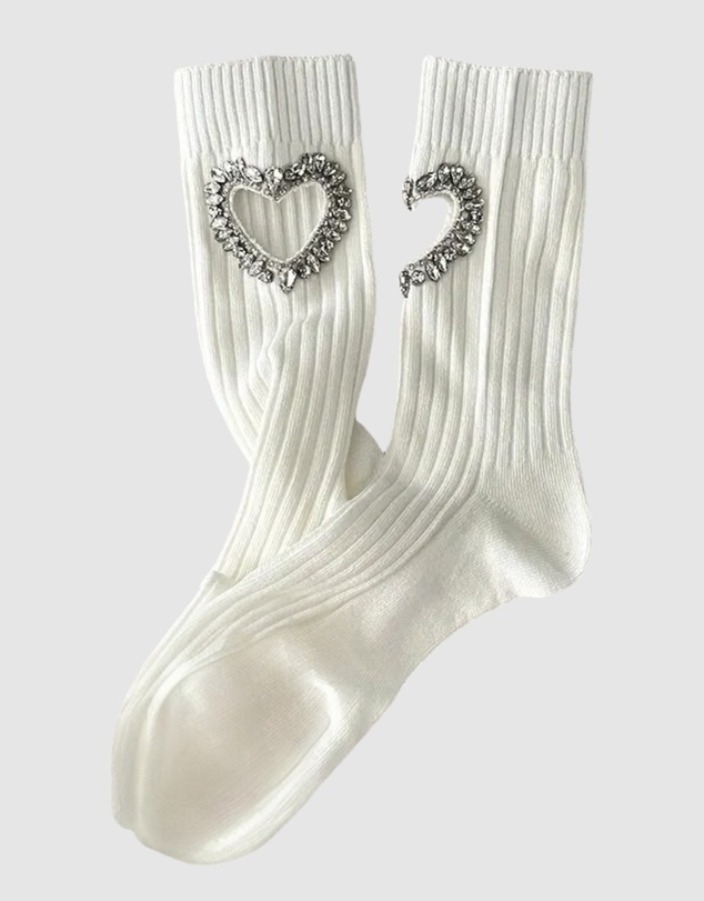 High Heel Jungle - Gem Crystal Heart Sock