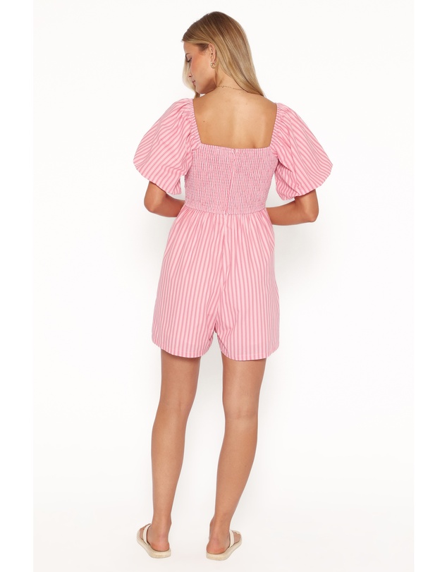 Petal & Pup - Clo Puff Sleeve Playsuit - Pink Stripe