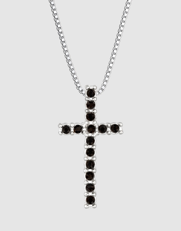 Kuzzoi - ICONIC EXCLUSIVE - Crystal Cross Pendant Necklace in 925 Silver