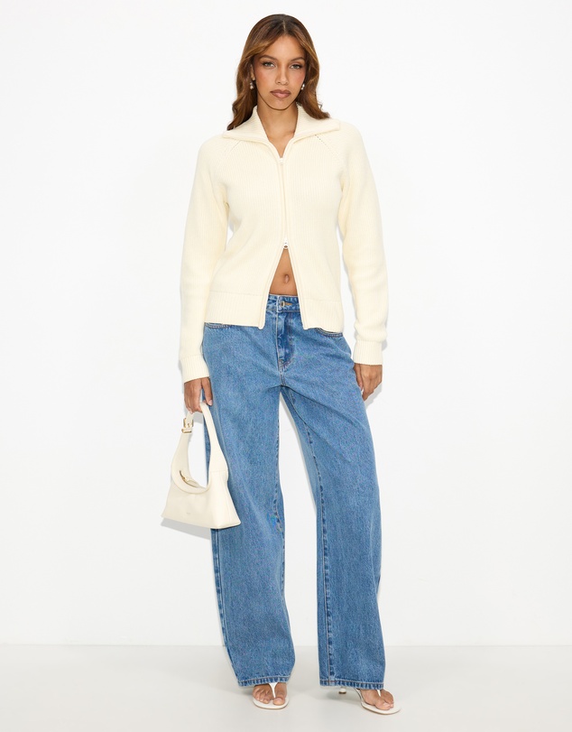 Dazie - Ada Zip Through Knit Jacket