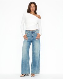Dazie - Katia Asymmetric Jersey Top
