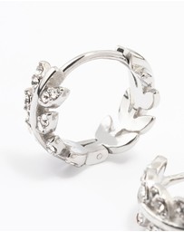 Lovisa - Surgical Steel Diamante Leaf Huggie Earrings