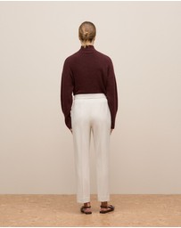 Trenery - Ponte Tailored Slim Pant in Stone