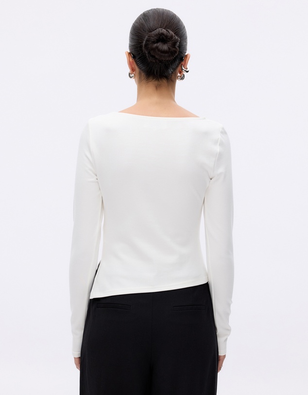 Minima Esenciales - Eliana Long Sleeve Draped T-Shirt