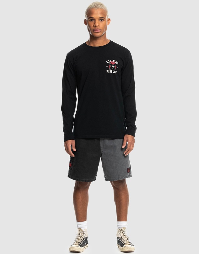 Quiksilver - Quiksilver X Stranger Things Mens Hell Fire Surf Club Long Sleeve T Shirt