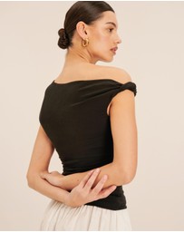 AERE - Cupro Off Shoulder Top