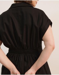 Atmos&Here Curvy - Marni Linen Blend Tie Front Mini Dress