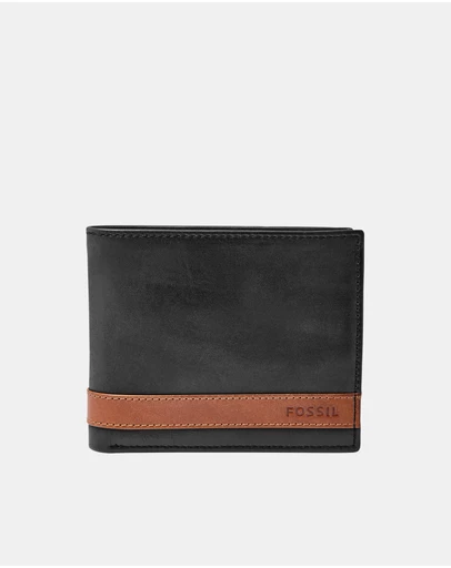 Fossil - Quinn Black Large Coin Pocket Bifold Wallet