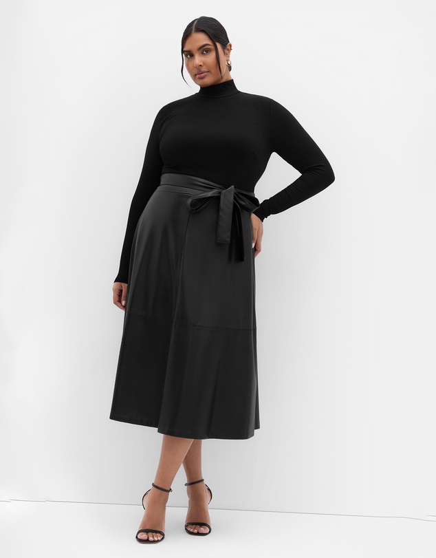 City Chic - Lola Mixed Media A Line Dress