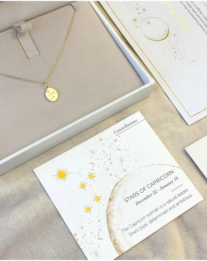 Luna Rae - Solid Gold - Stars of Capricorn Necklace