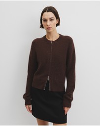 Country Road - Australian Cotton Wool Blend Zip Through Knit Cardigan