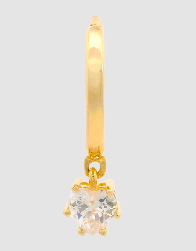 Georgini - GEORGINI MIDNIGHT VELVET BABY HEART HOOP EARRINGS GOLD