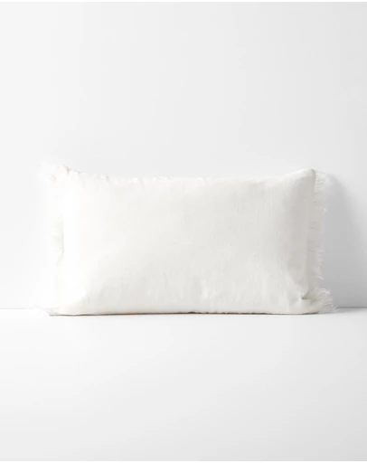 Aura Home - Vintage Linen Fringe Rectangle Cushion