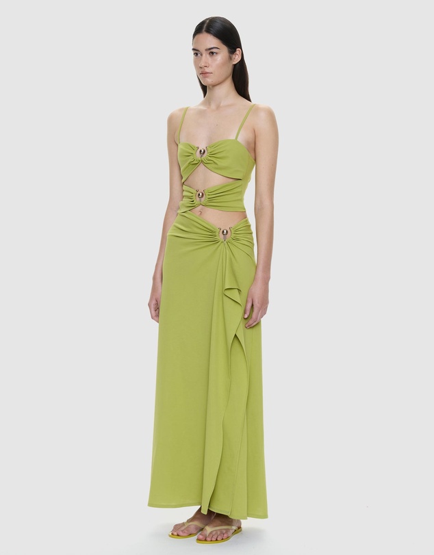 Christopher Esber - Orbit Ruched Disconnect Cascade Dress