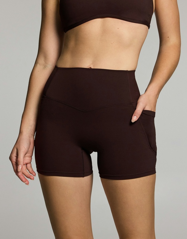 Rockwear - No Front Seam Pocket Mid Thigh Bike Shorts