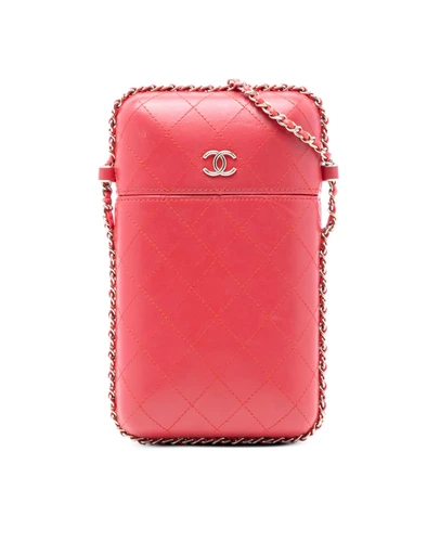 Pre-Loved by Azura Reborn - Pre-Loved CC Quilted Lambskin Chain Around Phone Holder