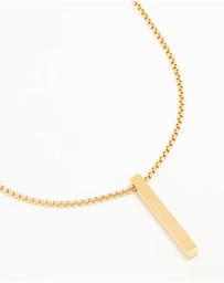 Lovisa - Waterproof Gold Plated Stainless Steel Rectangle Pendant Long Necklace