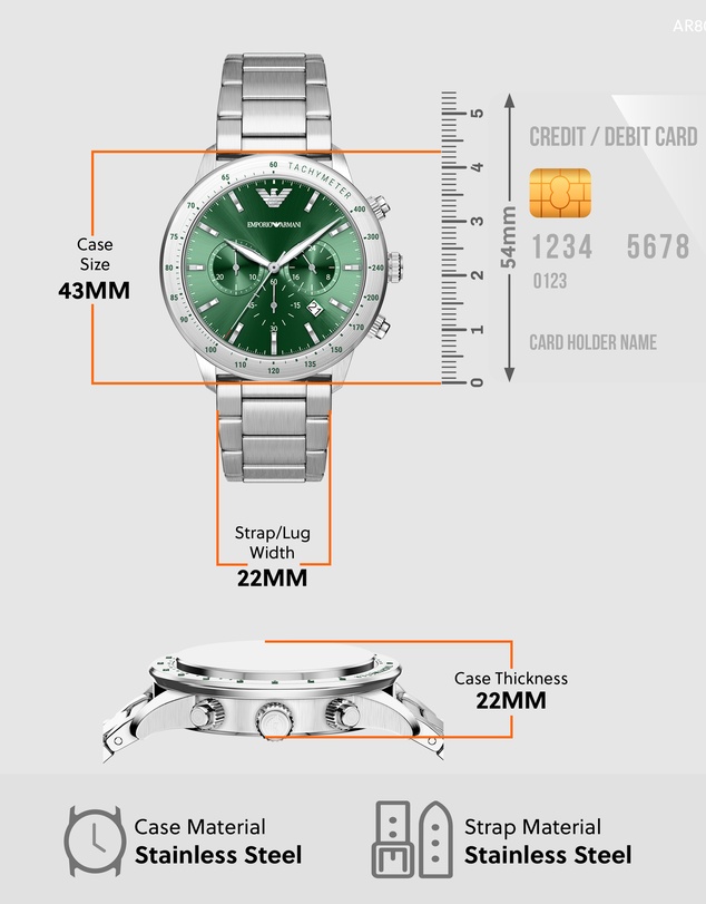 Emporio Armani - Silver Tone Chronograph Watch