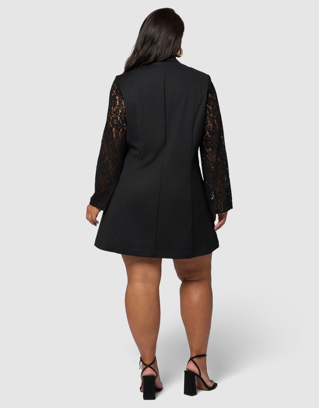 Pink Dusk by Curve Project - Envy Lace Tuxedo Mini Dress