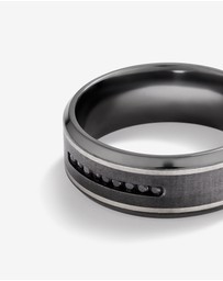 Michael Hill - 8mm Brushed Dome Wedding Band in Tantalum and 10kt White Gold
