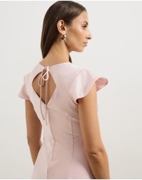 Atmos&Here - Becca Lace Trim Satin Maxi Dress