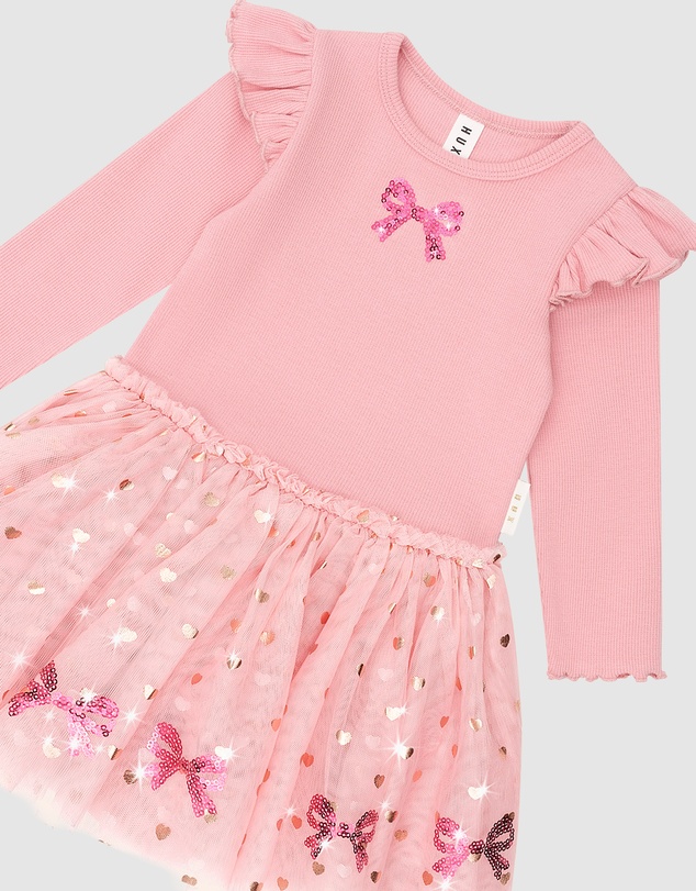 Huxbaby - Sequin Bow Tulle Dress - Babies-Kids