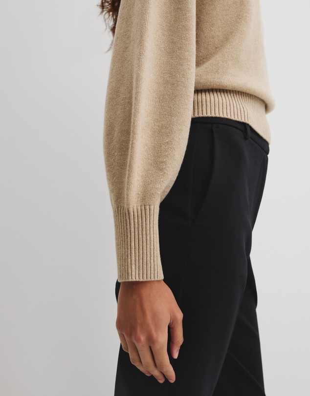 Country Road - Organically Grown Cotton Blend Crop Crew Neck Knit