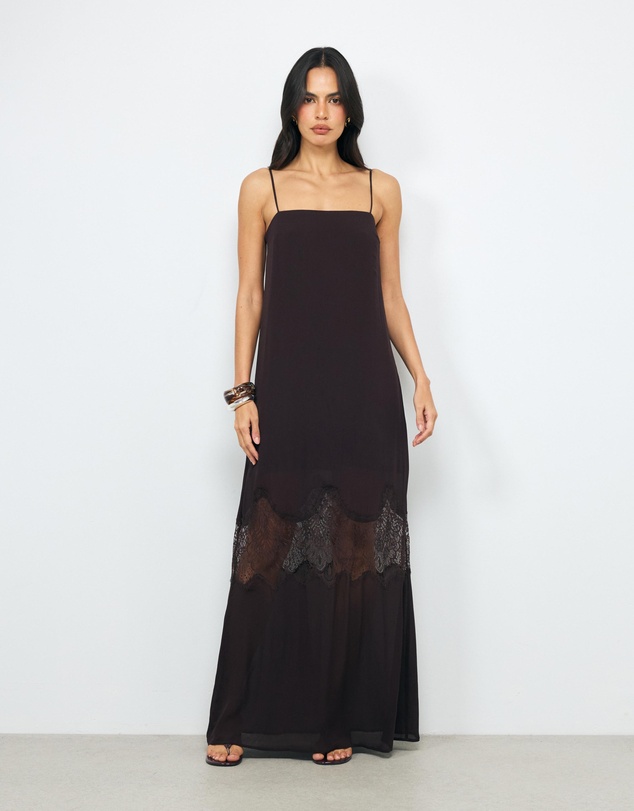 AERE - Alina Lace Insert Maxi Dress